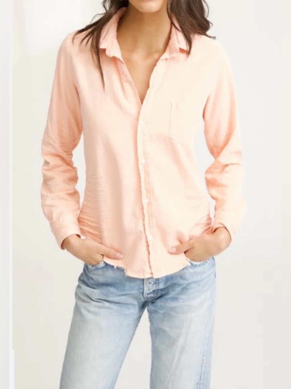 NWOT SZ L Frank & Eileen BARRY PINK BLUSH Button-Down Shirt